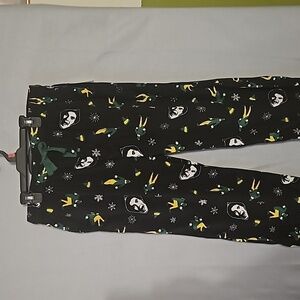 Men's Elf Holiday Christmas Pj's Pant sz L Black with Print design NWT